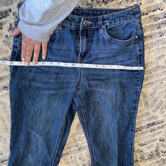 Christopher Banks Petite 4P Women's Straight Leg Jeans Embroidered Pockets - Picture 8 of 11